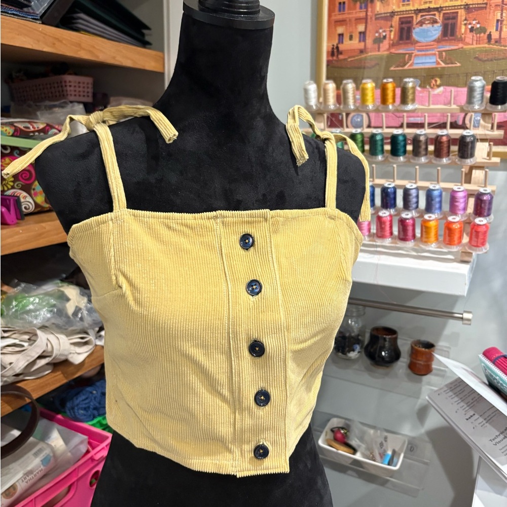 Yellow Button-Down Women's Top